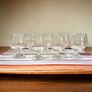 Set of 8 Vintage Crystal Hostelvia Cognac Glasses